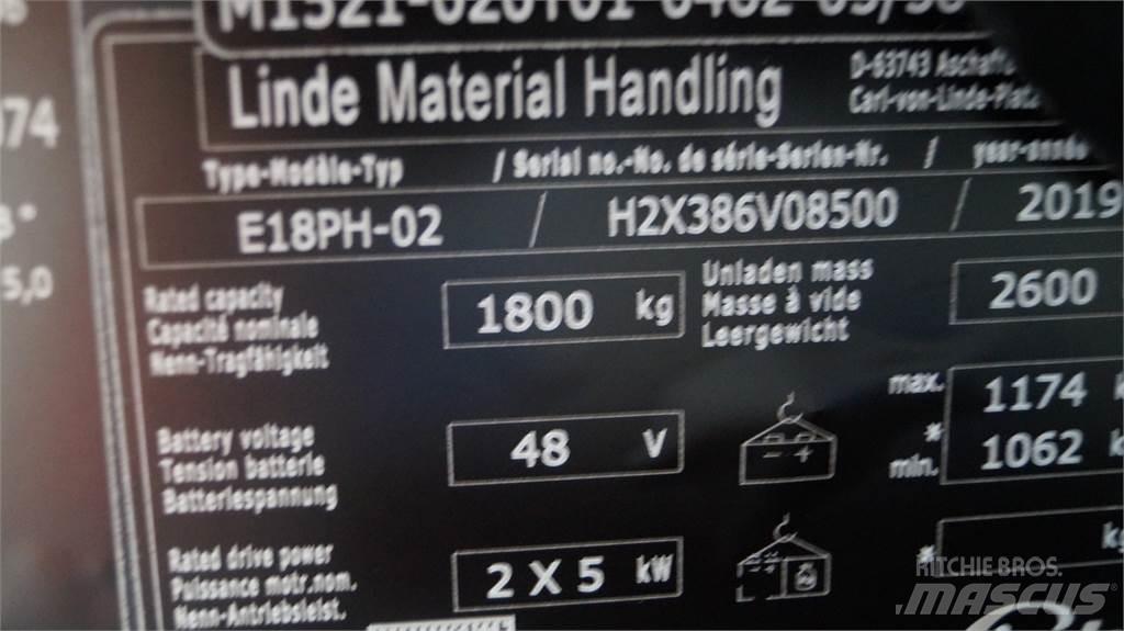 Linde E18PH Електрически вилични кари-повдигачи