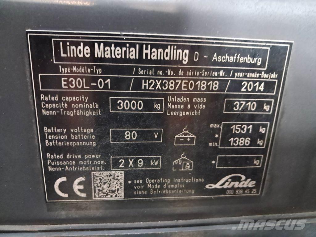 Linde E30L-01 Електрически вилични кари-повдигачи