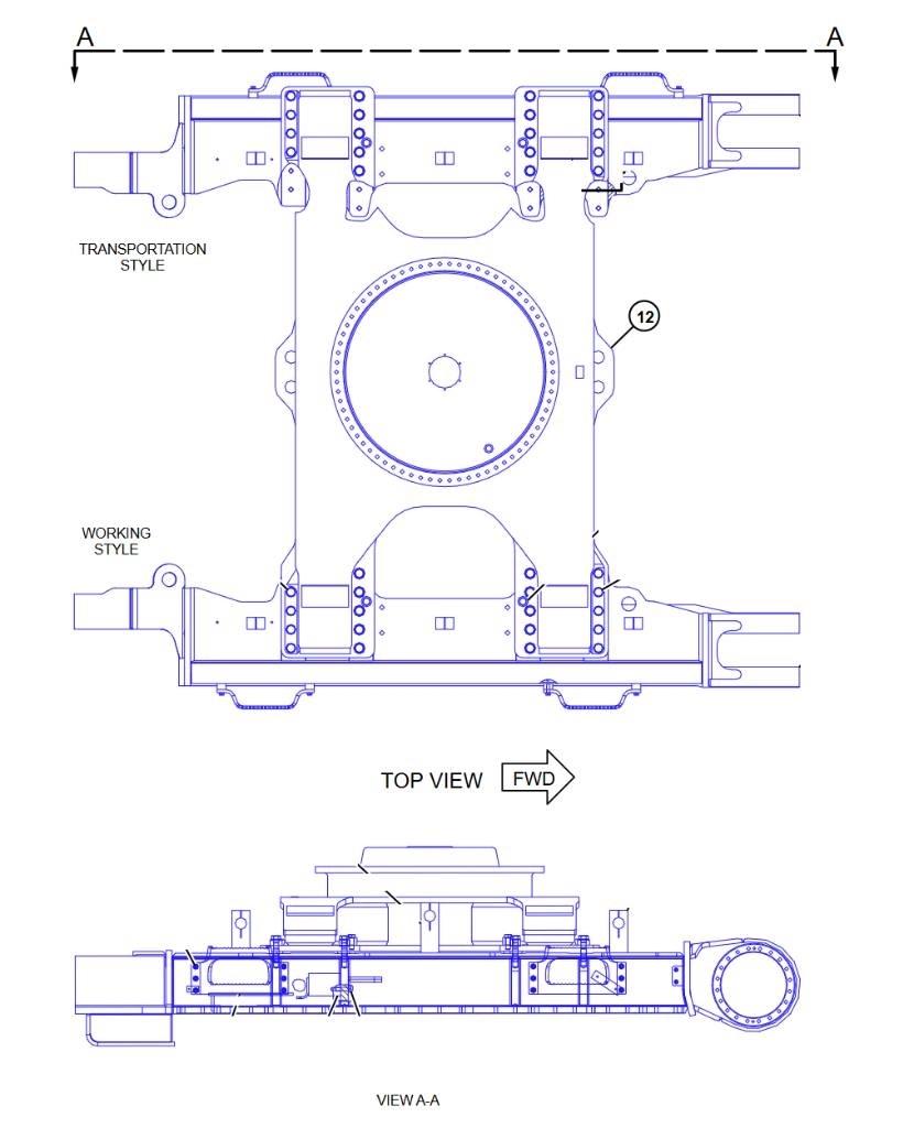 CAT 352 F Шаси