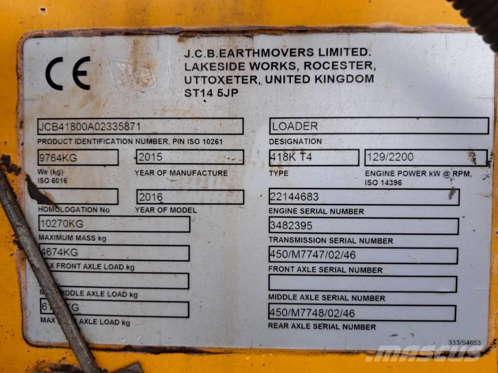 JCB 418 K Колесни товарачи