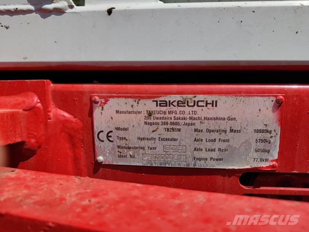 Takeuchi TB 295 W Колесни екскаватори