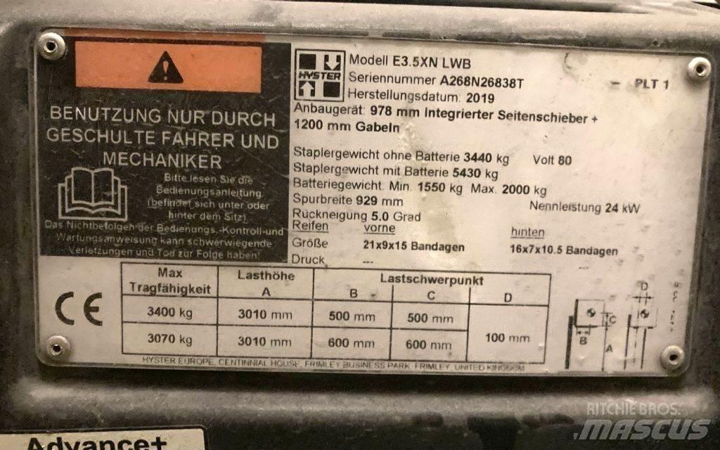 Hyster E 3.5 XN LWB Електрически вилични кари-повдигачи