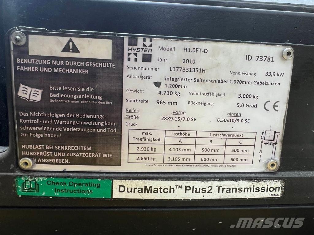 Hyster H 3.0 FT Дизелови камиони