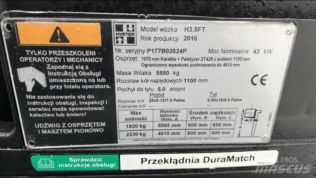 Hyster H 3.5 FT Камиони с АГУ