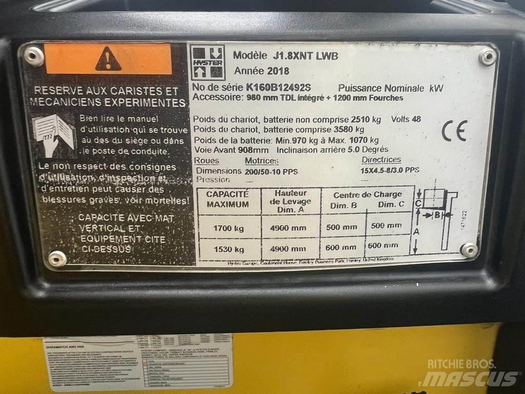 Hyster J 1.8 XNT Електрически вилични кари-повдигачи