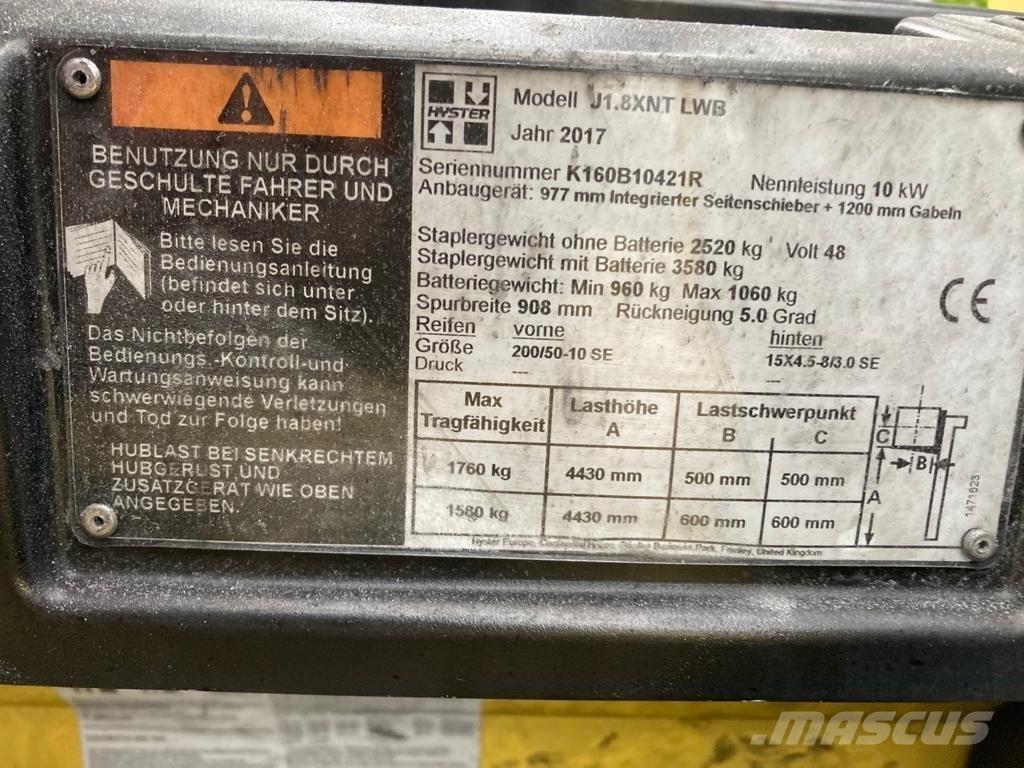 Hyster J 1.80 XNT Електрически вилични кари-повдигачи