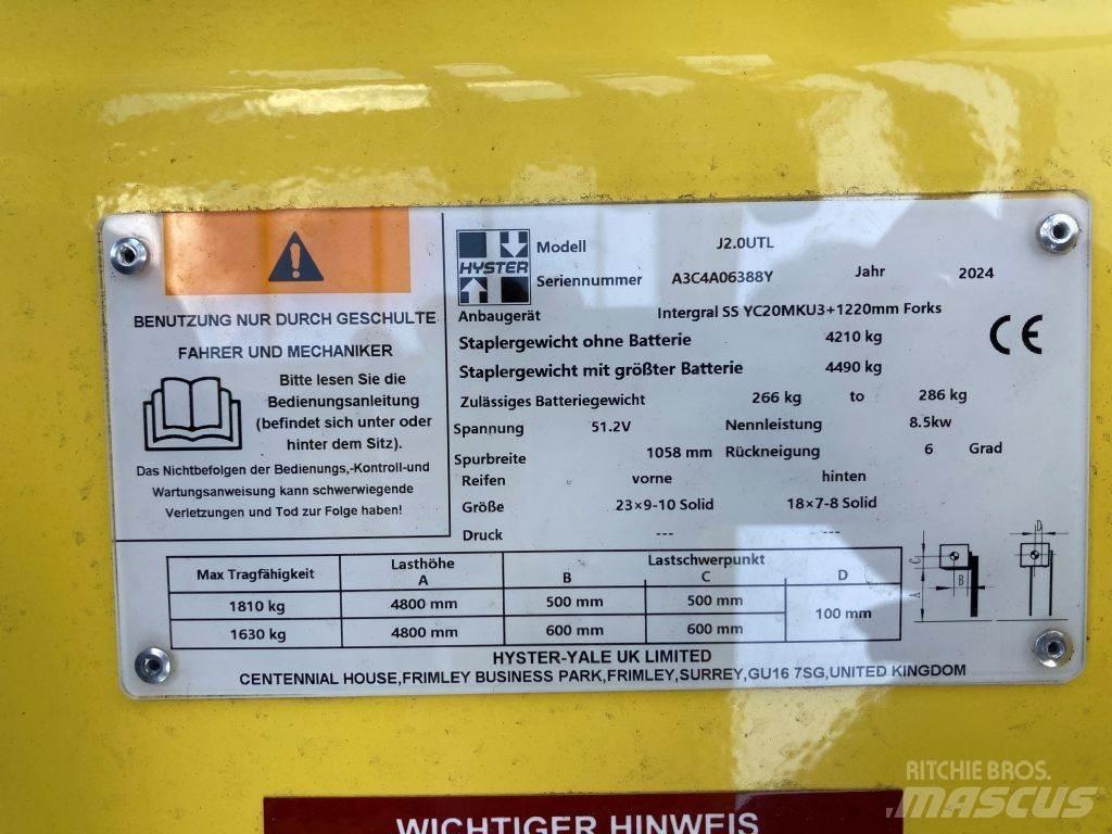 Hyster J 2.0 UTL Електрически вилични кари-повдигачи
