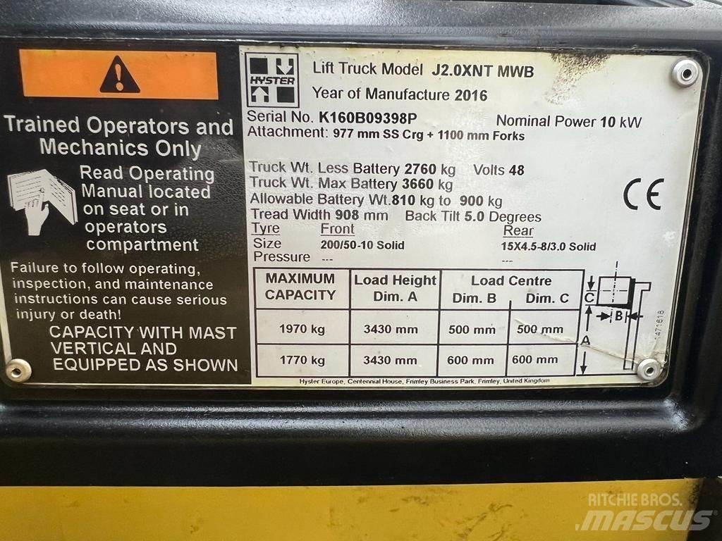 Hyster J 2.0 XNT Електрически вилични кари-повдигачи