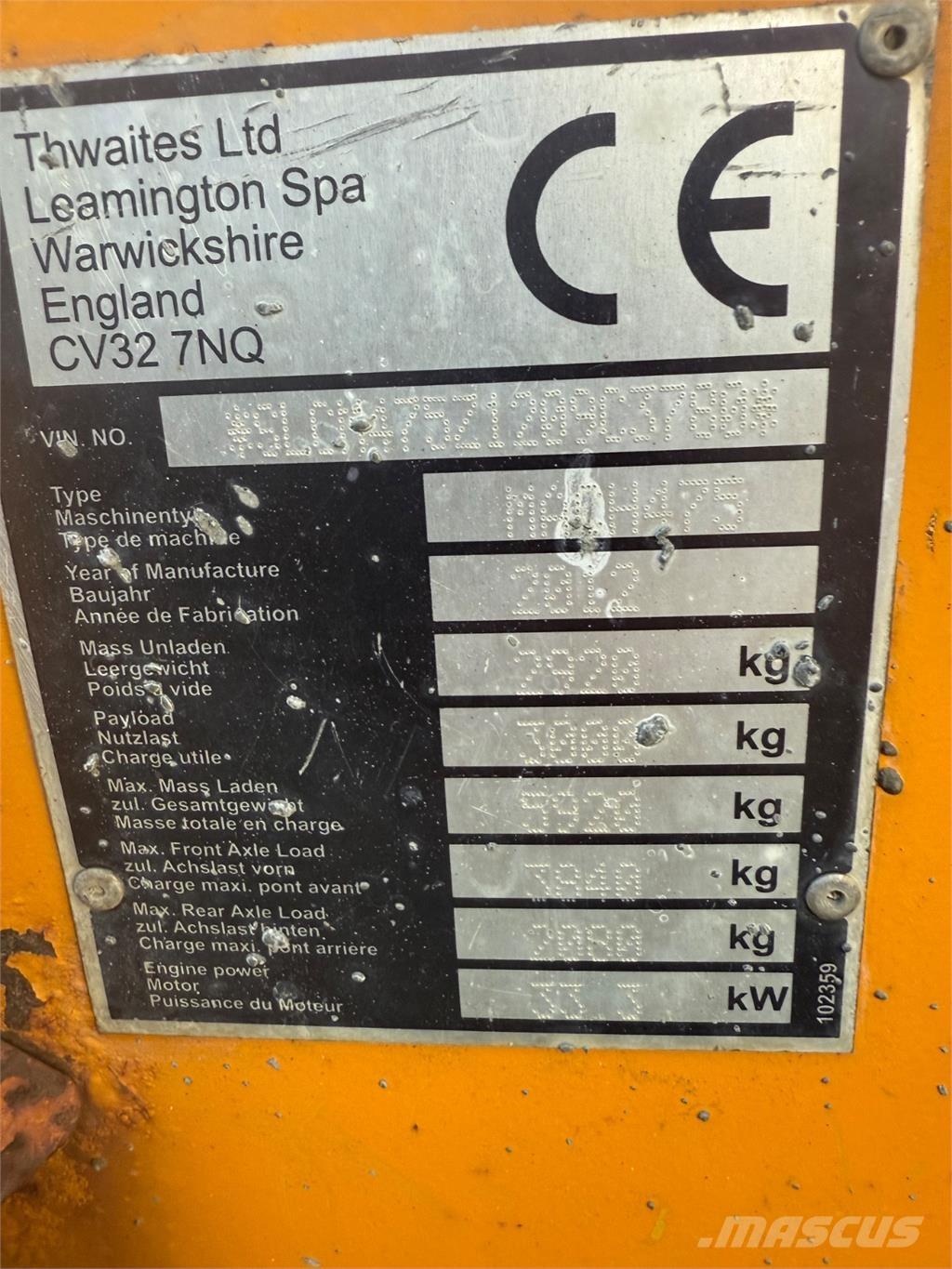 Thwaites 3 tons Странични самосвали