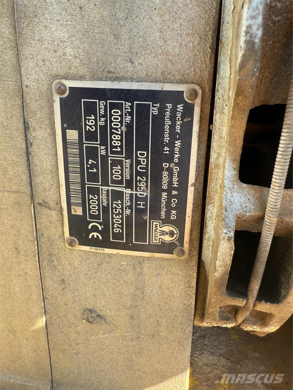 Wacker DPU2950 Уплътнители за плочи
