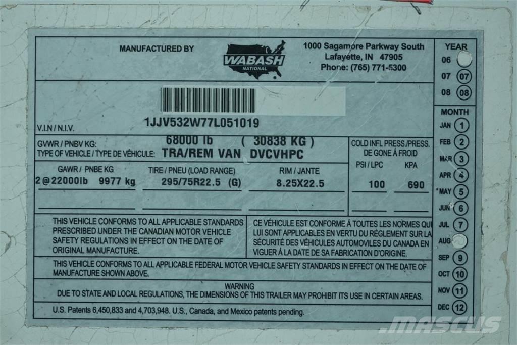 Wabash DVCVHPC Ремаркета фургони