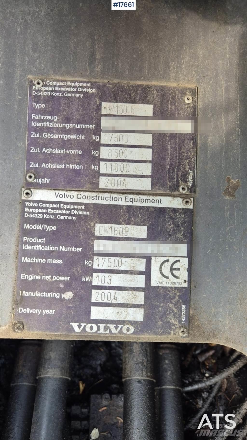 Volvo EW 160B Колесни екскаватори