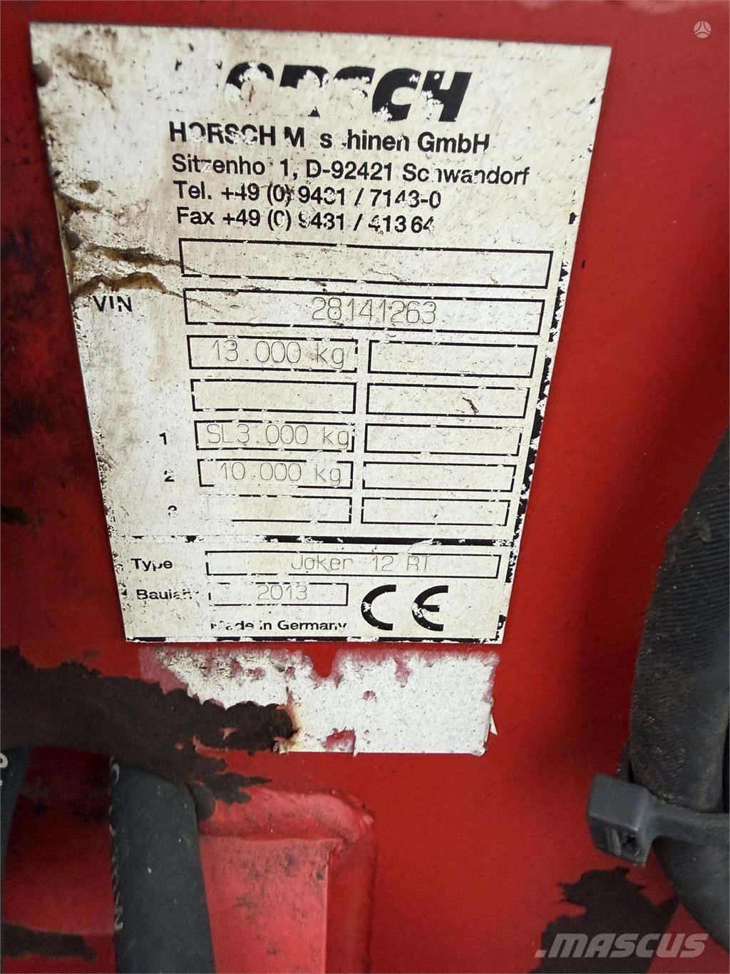 Horsch Joker 12RT Брани за ниви