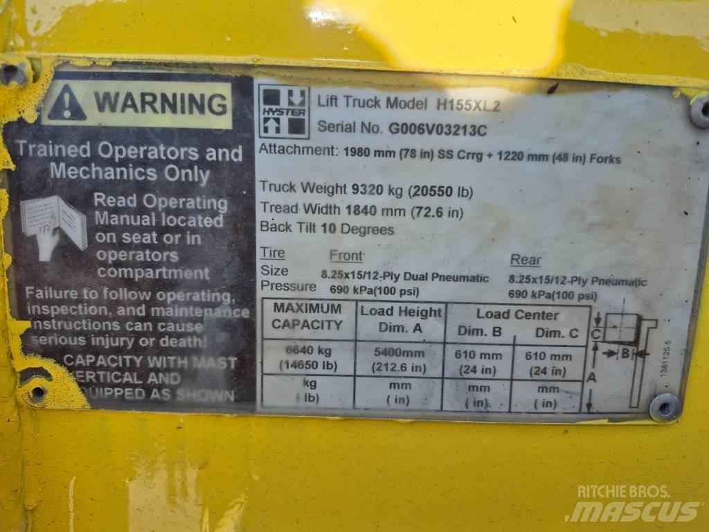 Hyster H 155 XL 2 Вилични кари-повдигачи - други