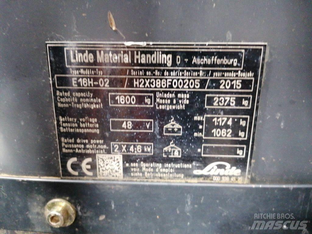 Linde E16H-02 Електрически вилични кари-повдигачи