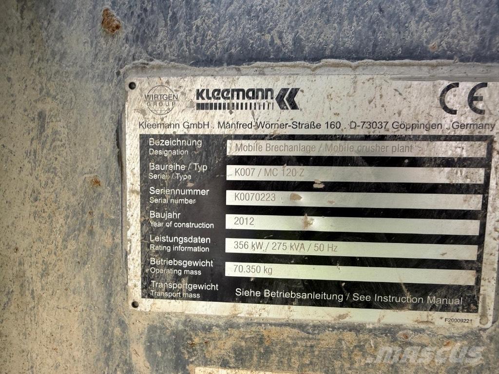 Kleemann MC120Z Мобилни трошачки
