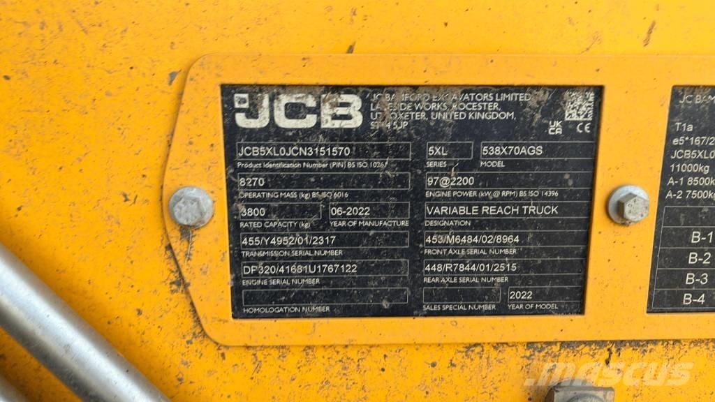JCB 538-70 Телескопични товарачи за селското стопанство