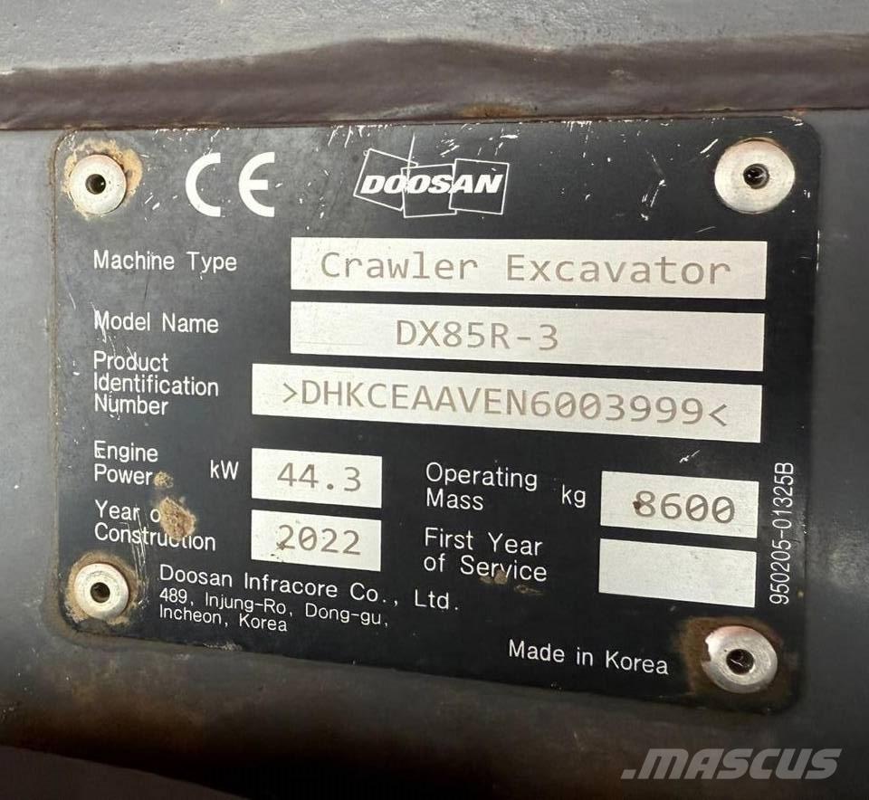 Doosan DX 85 R-3 Средни екскаватори 7т - 12т