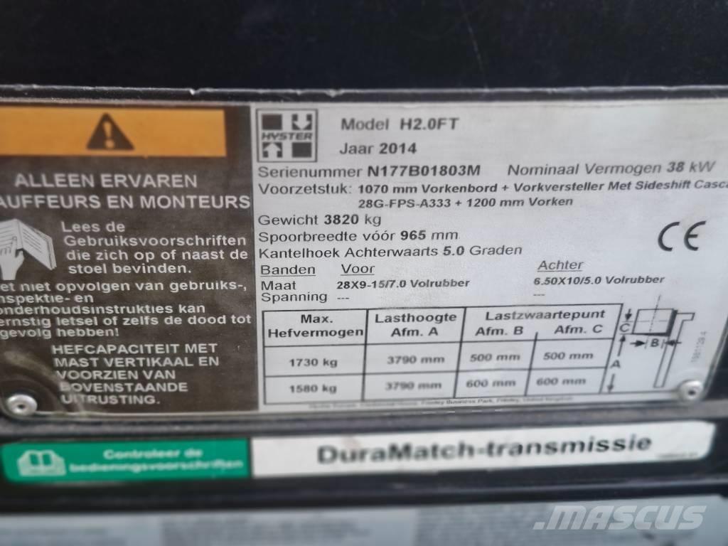 Hyster H 2.0 FT Камиони с АГУ