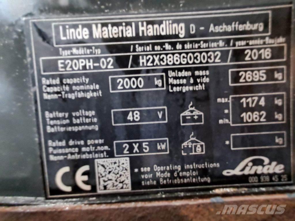 Linde E20PH-02 Електрически вилични кари-повдигачи