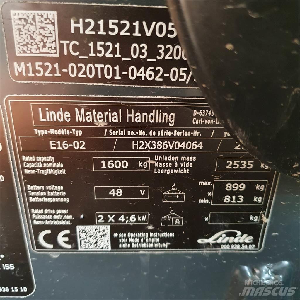 Linde E16 Електрически вилични кари-повдигачи