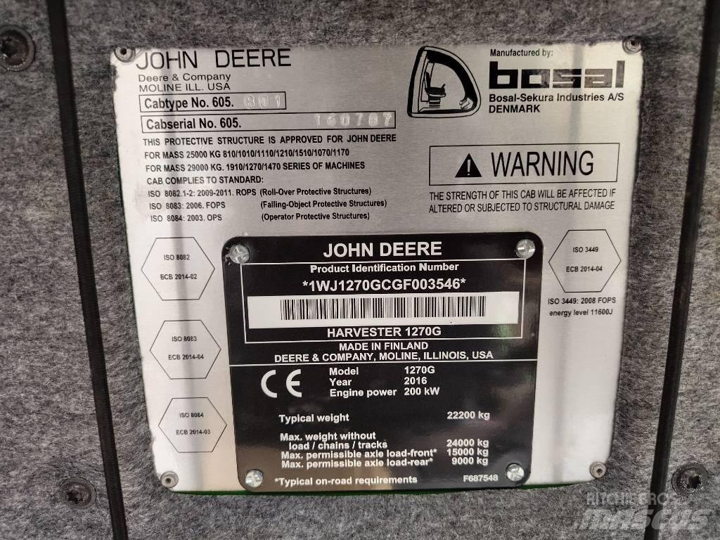 John Deere 1270G 6W Харвестери