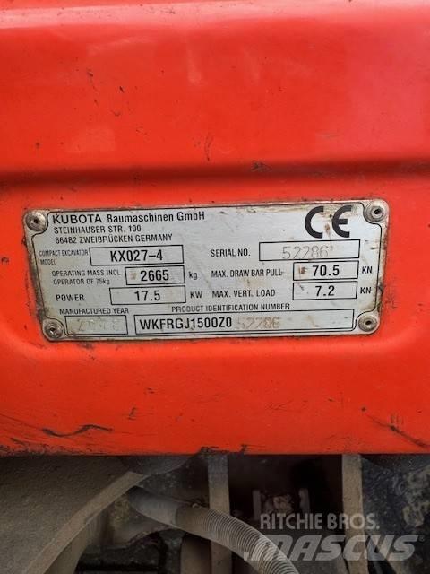 Kubota KX027-4 Мини екскаватори < 7 т