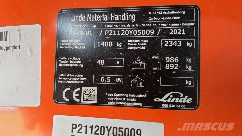 Linde R14B Ретрак/ Високоповдигач с изместване на вилката напред