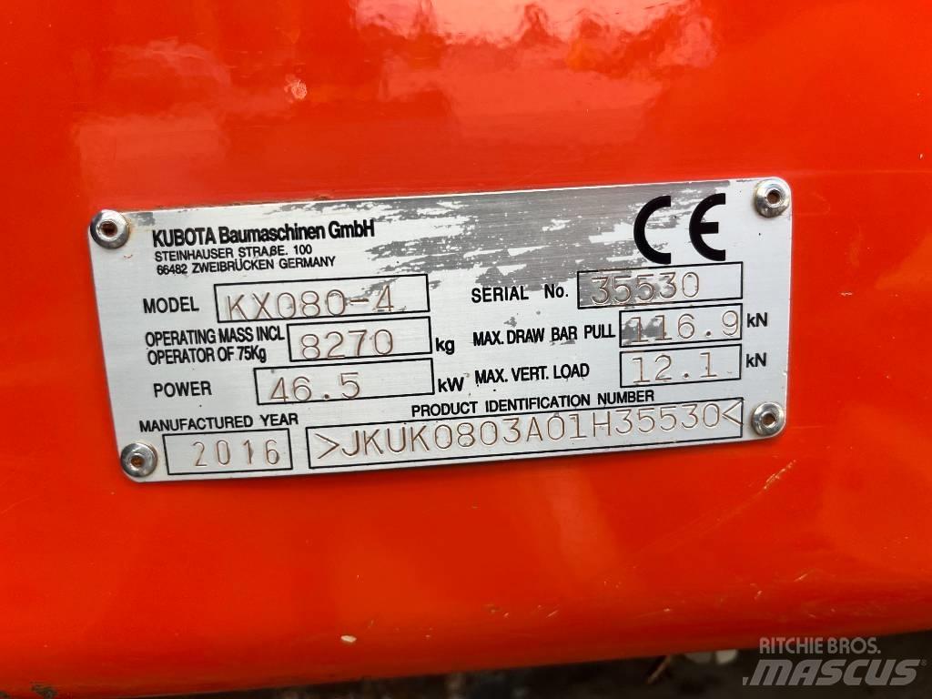 Kubota KX 080-4 Средни екскаватори 7т - 12т