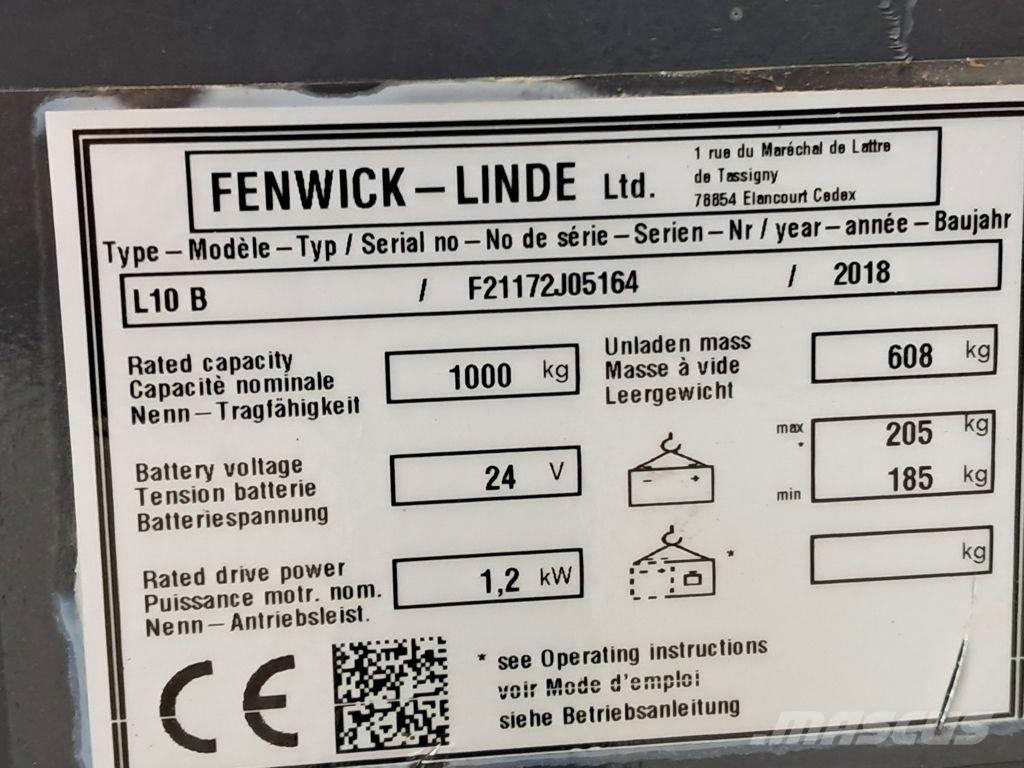 Linde L10B Колички високоповдигачи с теглич