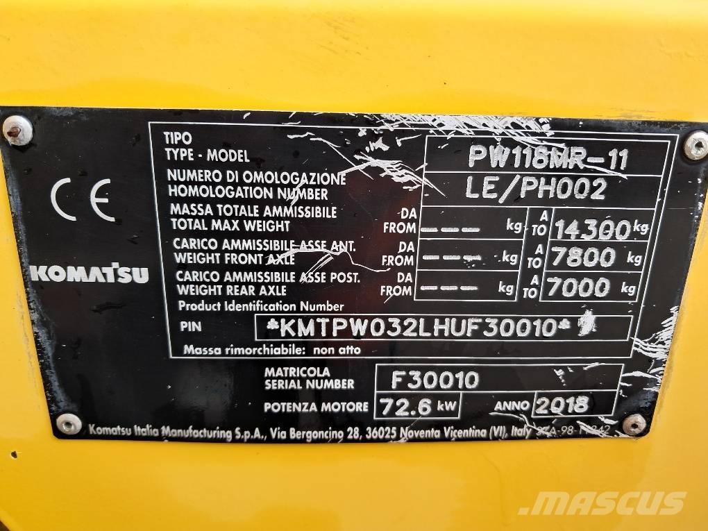 Komatsu PW118MR-11 Колесни екскаватори