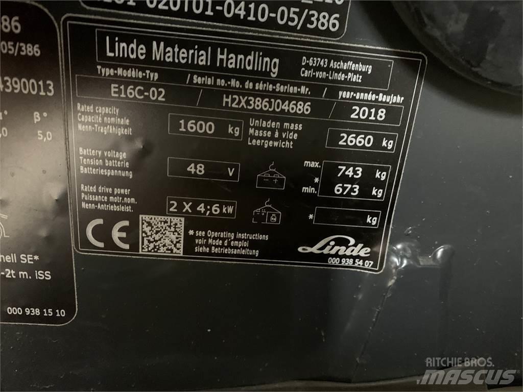 Linde E16C Електрически вилични кари-повдигачи