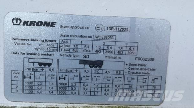 Krone SD Брезентови ремаркета
