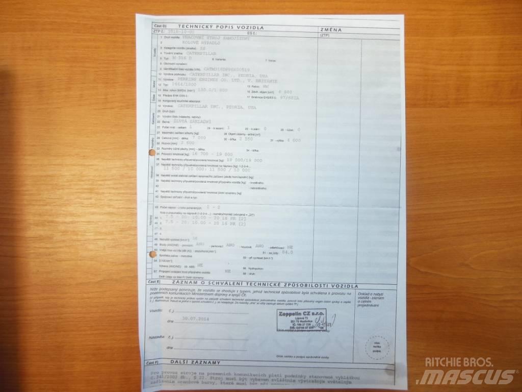 CAT M 316 D Колесни екскаватори