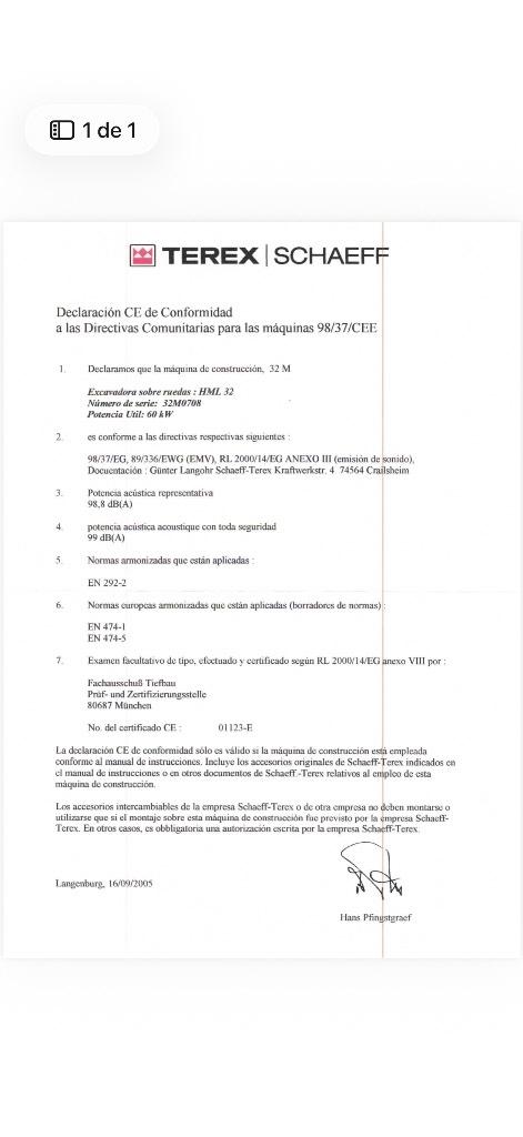 Terex HML 32 Колесни екскаватори