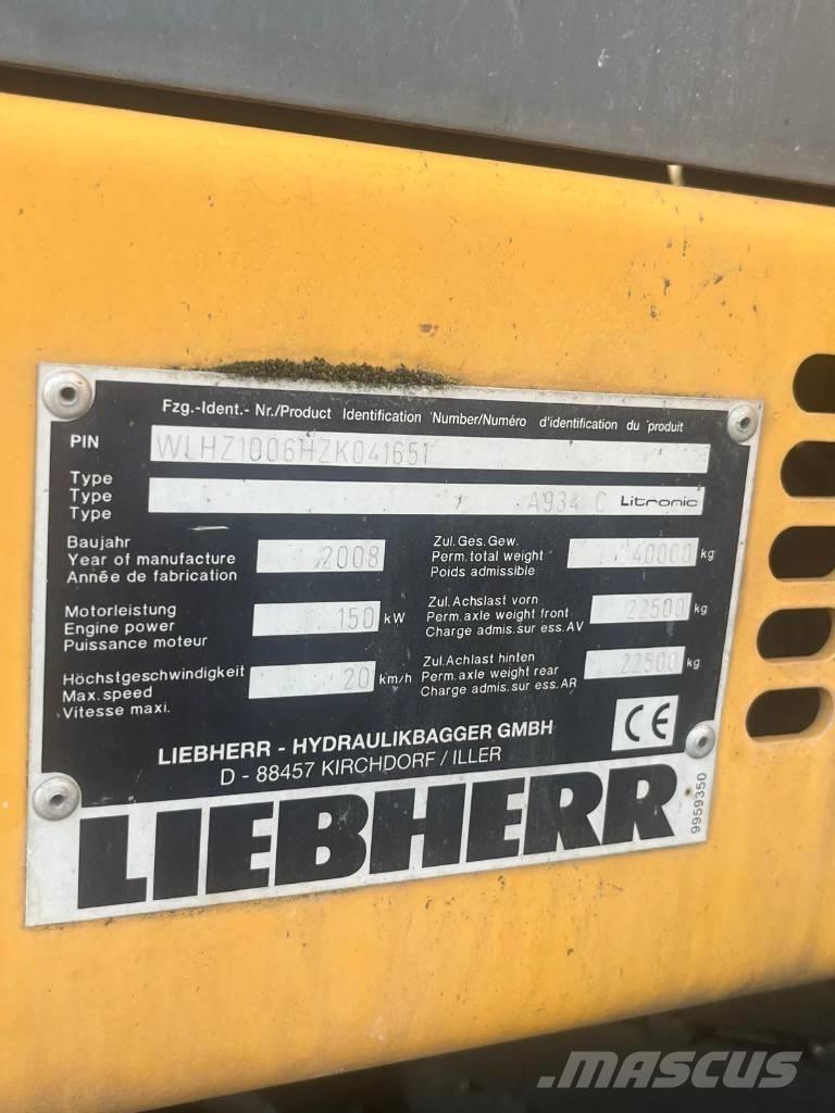 Liebherr A 934 C Оператори на отпадъци/индустрия
