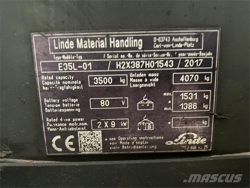 Linde E35L-01 Електрически вилични кари-повдигачи