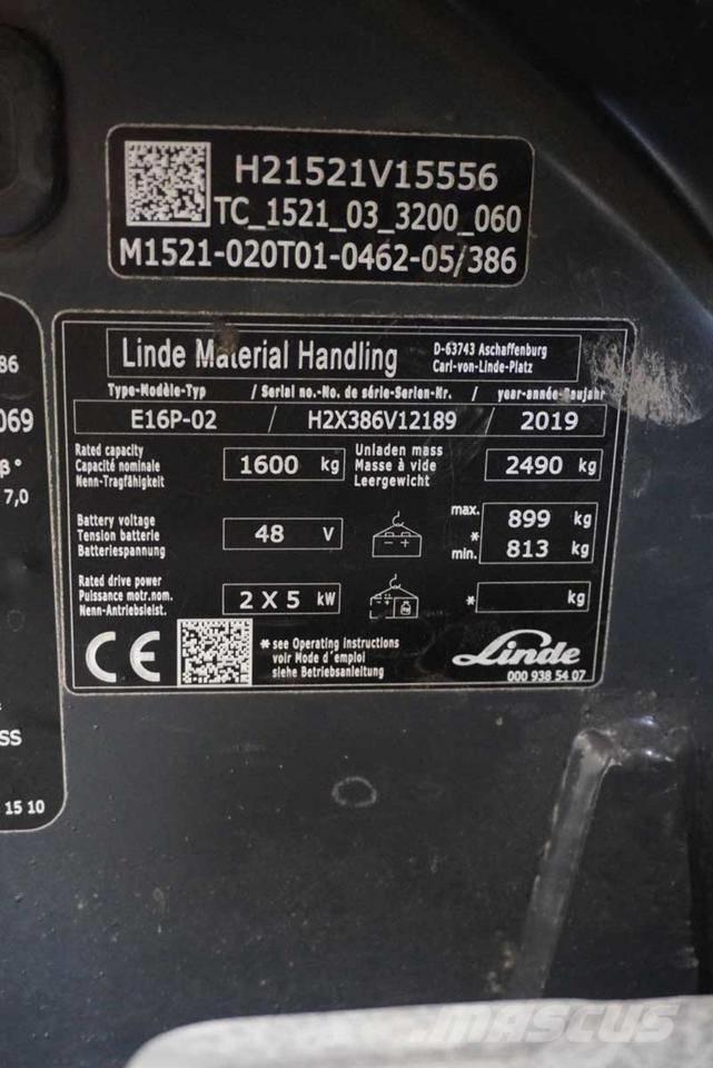 Linde E 16 P Електрически вилични кари-повдигачи