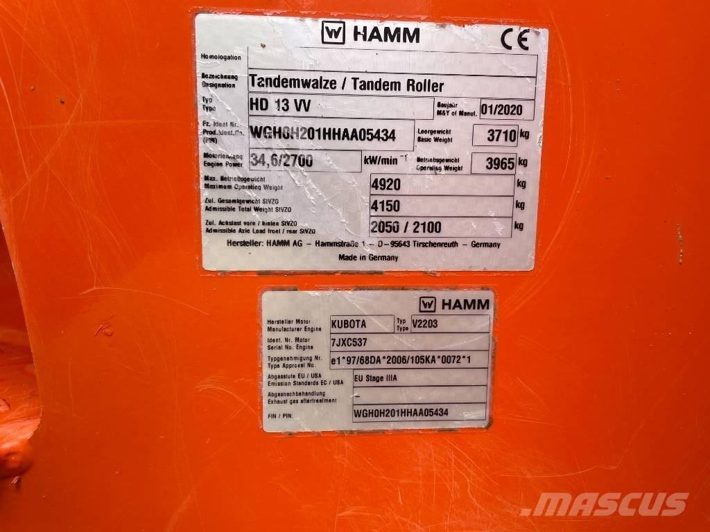 Hamm HD 13 VV Двойни барабанни ролки
