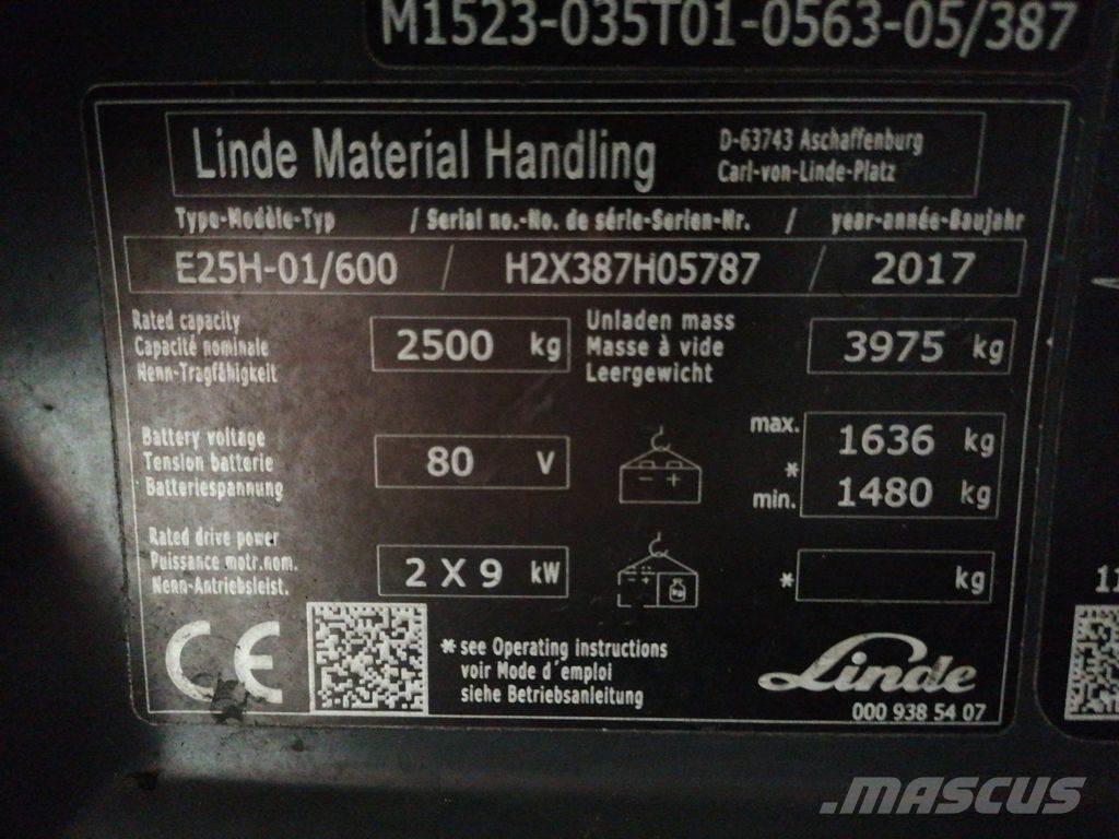 Linde E25H-01/600 Електрически вилични кари-повдигачи