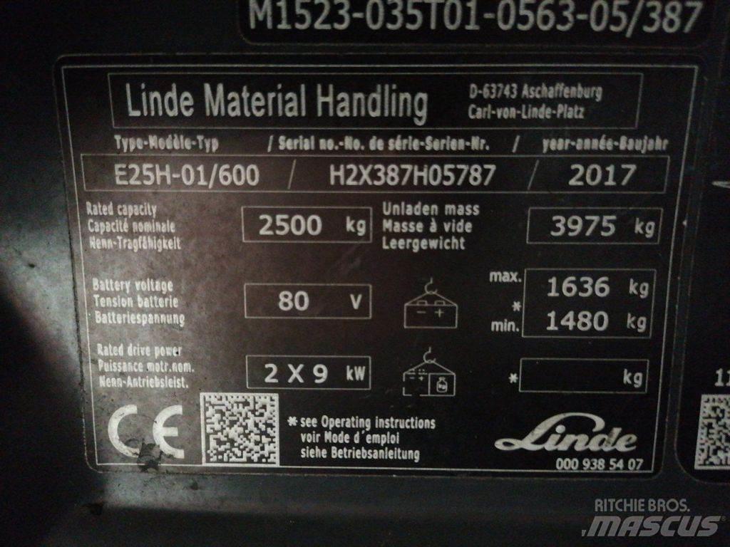 Linde E25H-01/600 Електрически вилични кари-повдигачи