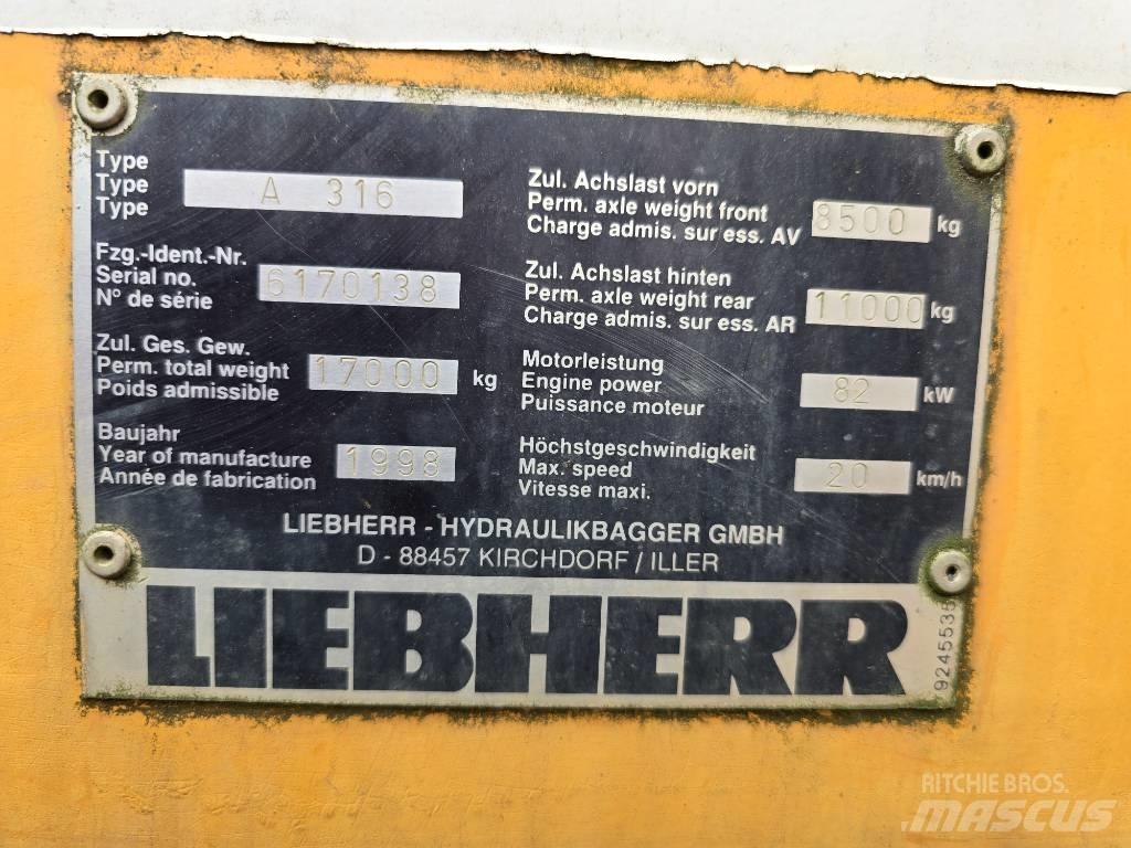 Liebherr A 316 Колесни екскаватори