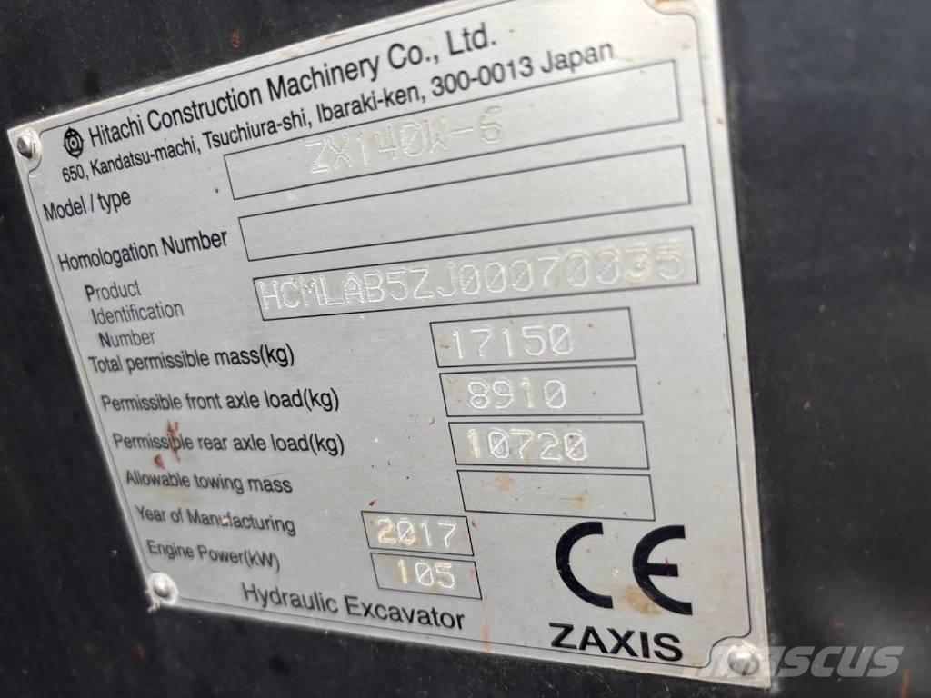 Hitachi ZX 140 W-6 Колесни екскаватори