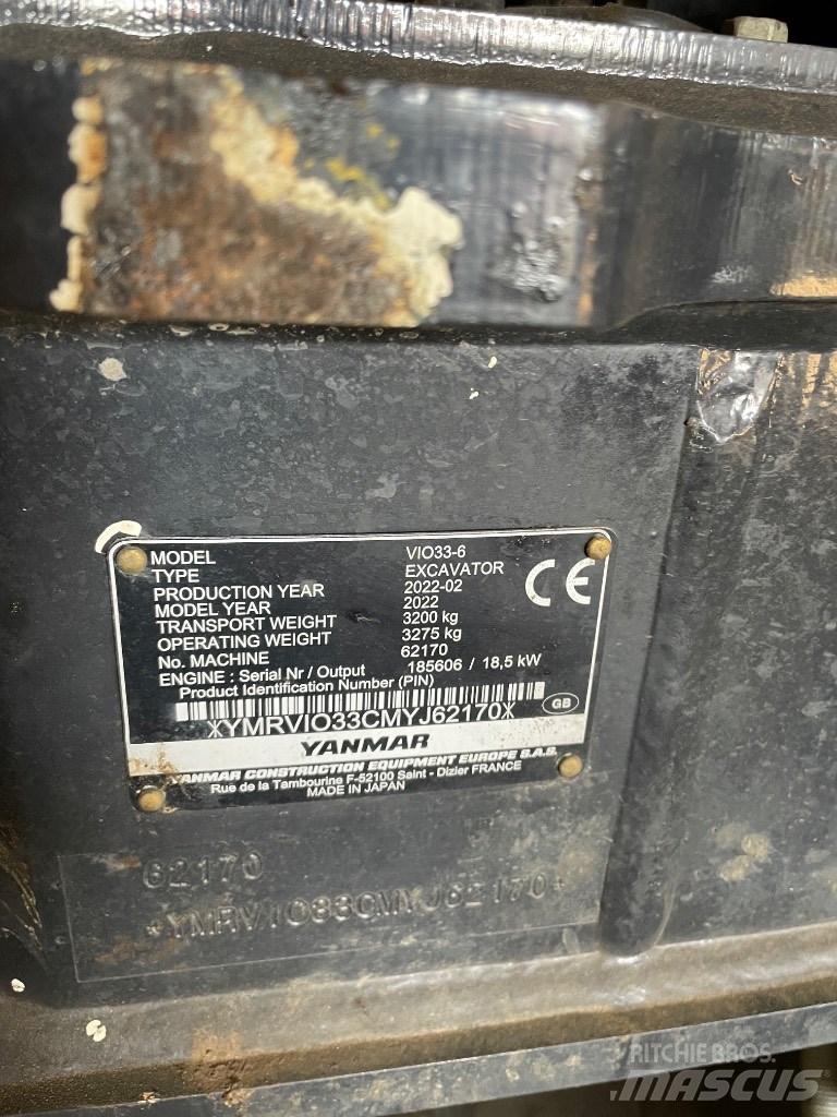 Yanmar Vio 33 Мини екскаватори < 7 т