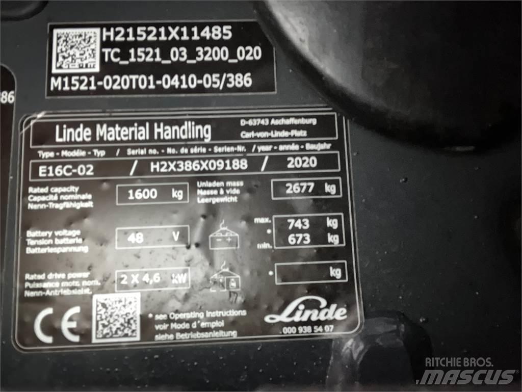 Linde E16C Електрически вилични кари-повдигачи