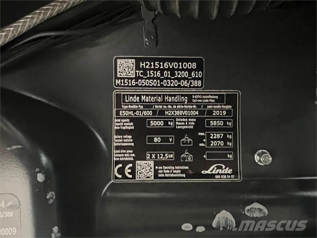 Linde E 50HL-01 Електрически вилични кари-повдигачи