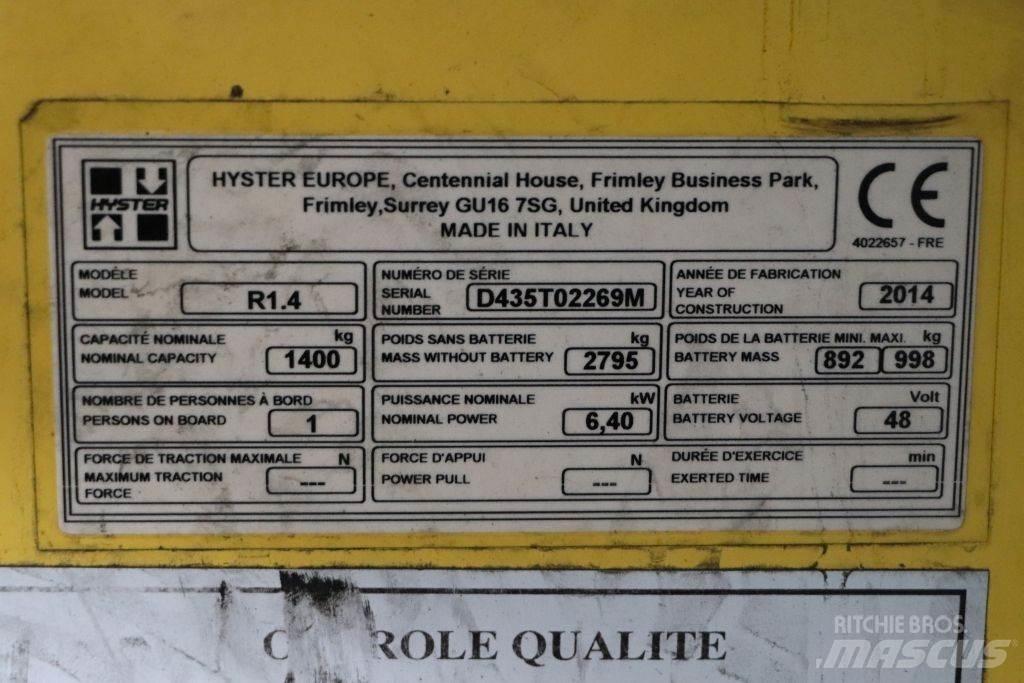 Hyster R1.4 Ретрак/ Високоповдигач с изместване на вилката напред
