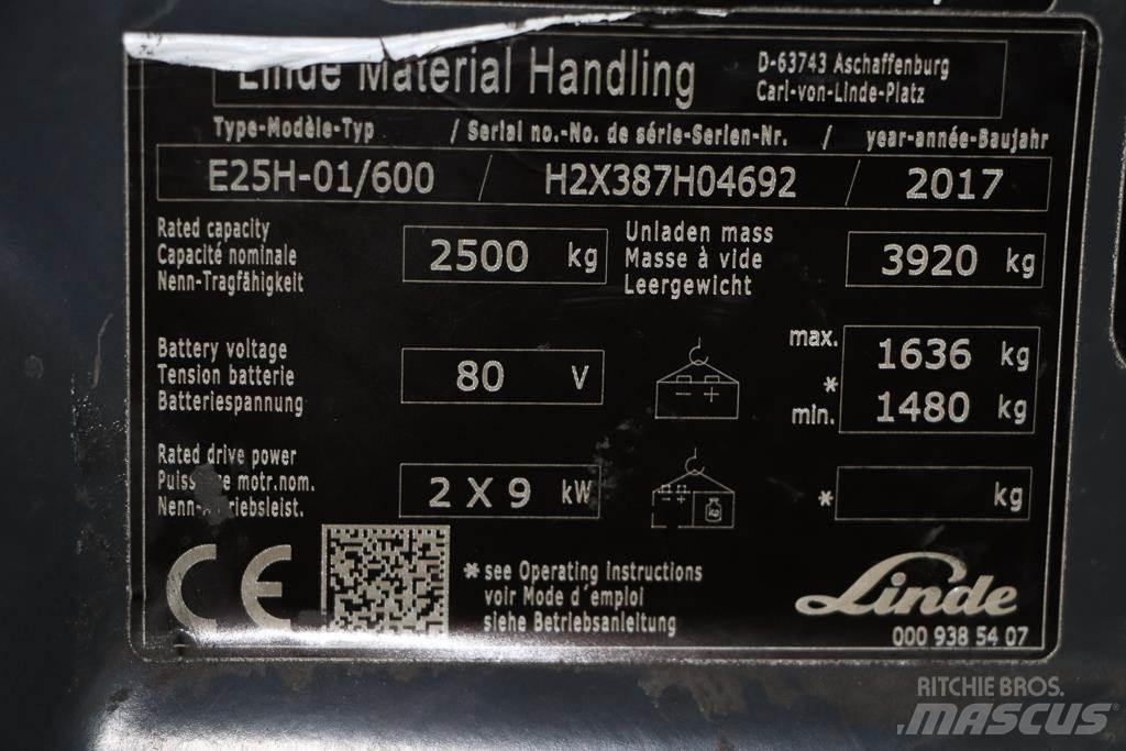 Linde E25H-01/600 Електрически вилични кари-повдигачи