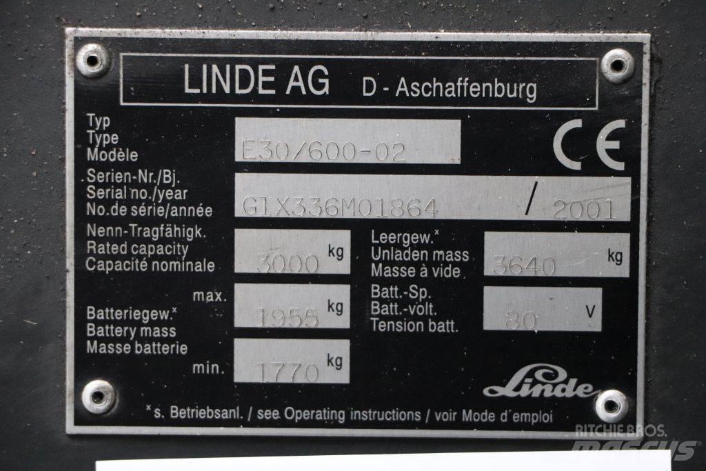 Linde E30/600-02 Електрически вилични кари-повдигачи