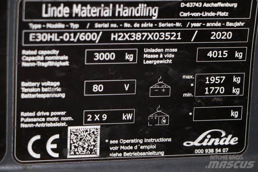Linde E30HL-01/600 Електрически вилични кари-повдигачи